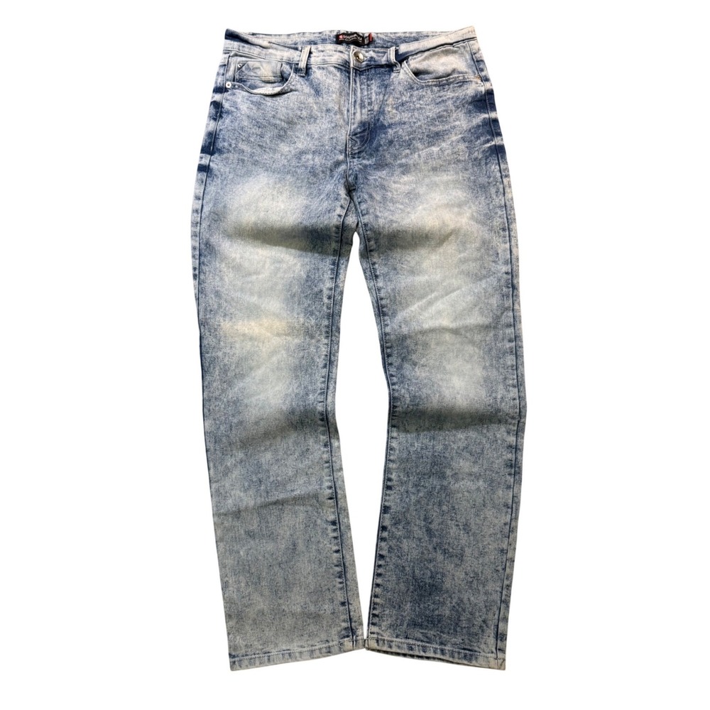 Southpole Light Blue Acid Wash Skinny Jeans 34x30 Streetwear Denim Skater Grunge